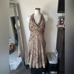 Leopard Print Halter Dress - Donna Rico